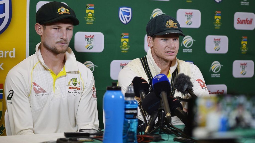 Australia cricket captain and Bancroft press conference after ball tampering 